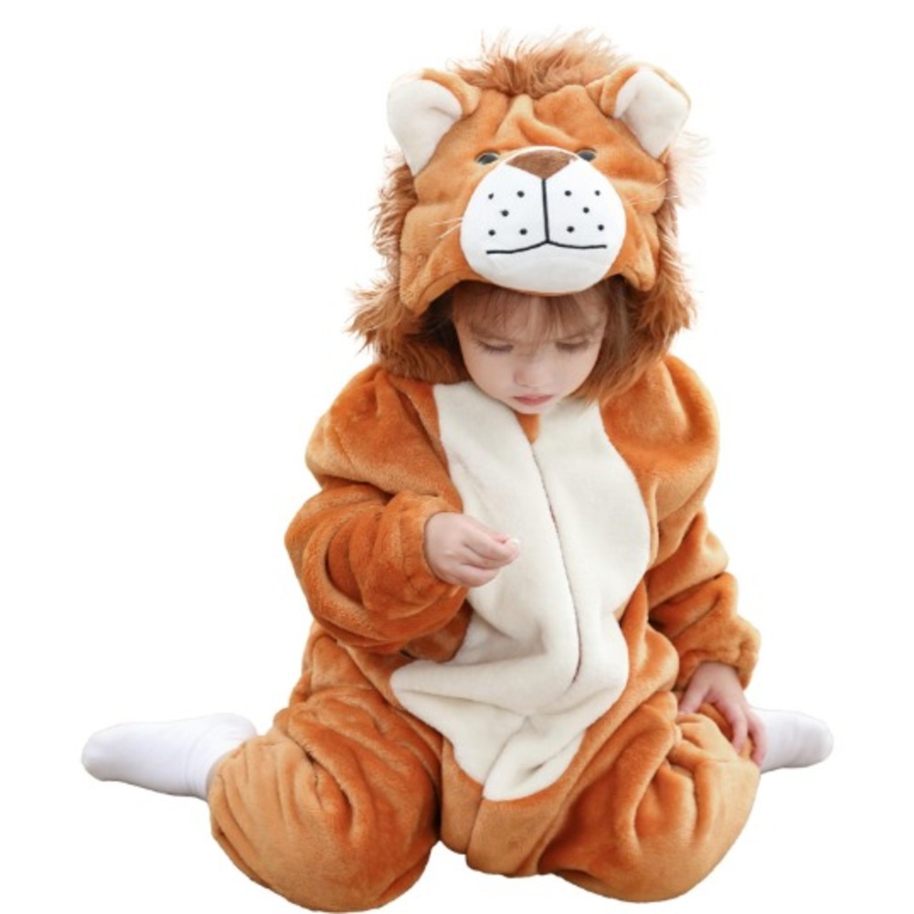 Toddler 3-4 Lion Costume Outfit Zip Up Unisex Plush Hoodedβ Girl Boy NWOT
